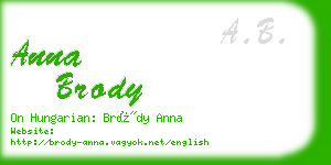 anna brody business card